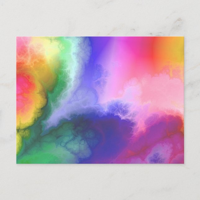 Rainbow Tie Dye Abstract Galaxy Cosmic Background Postcard (Front)