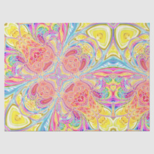Rainbow Tie Dye Acrylic Fluid Pour Flower Tissue Paper