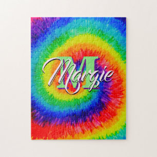 Rainbow Tie-Dye Alcohol Ink Jigsaw Puzzle