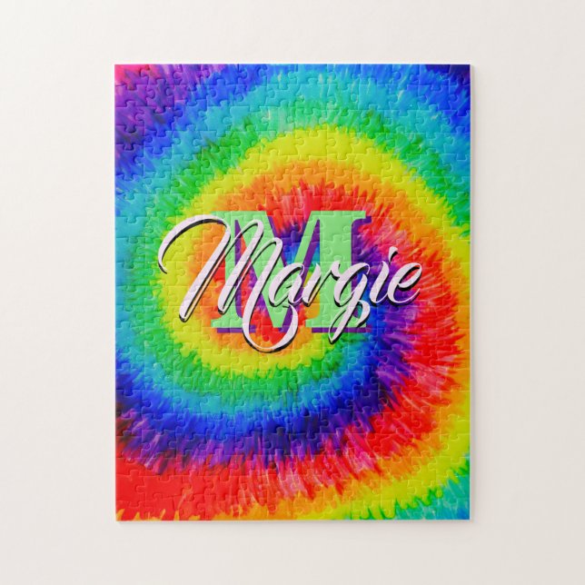 Rainbow Tie-Dye Alcohol Ink Jigsaw Puzzle (Vertical)
