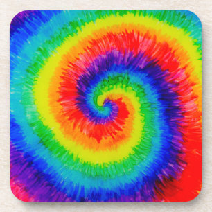 Rainbow Tie-Dye Alcohol Ink Painting Coaster