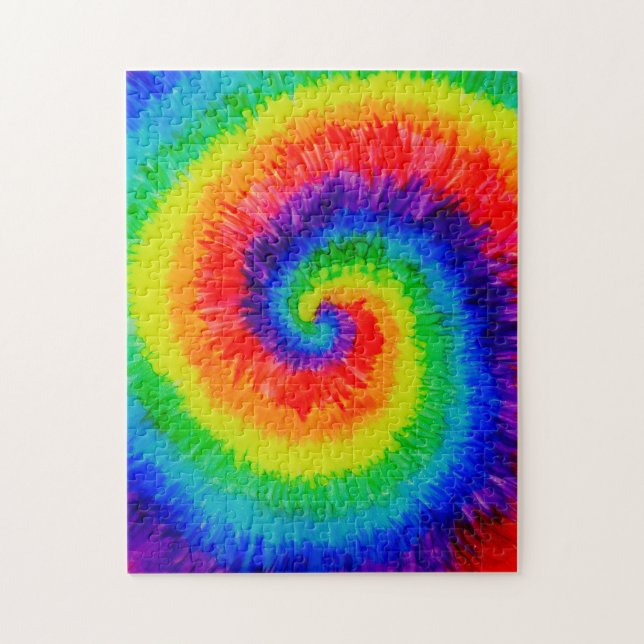 Rainbow Tie-Dye Alcohol Ink Painting Jigsaw Puzzle (Vertical)