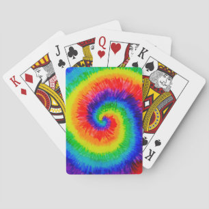 Rainbow Tie-Dye Alcohol Ink Playing Cards