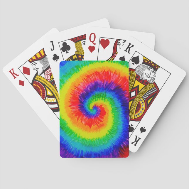 Rainbow Tie-Dye Alcohol Ink Playing Cards (Back)
