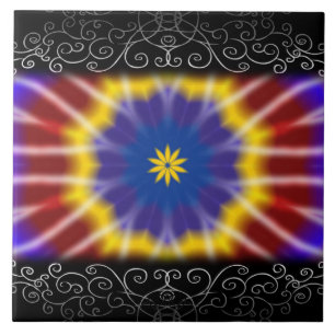 Rainbow Tie Dye Ceramic Tile