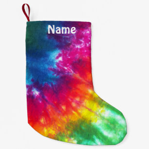 Rainbow Tie-Dye Customised Small Christmas Stocking