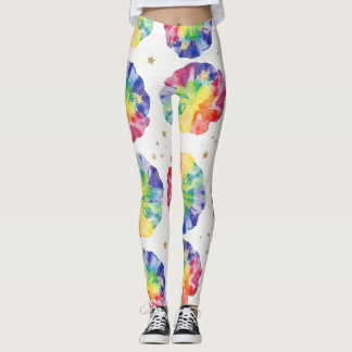 Rainbow Tie Dye Effect Seamless Pattern Leggings