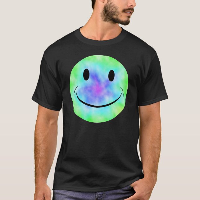 Rainbow Tie Dye Face T-Shirt (Front)