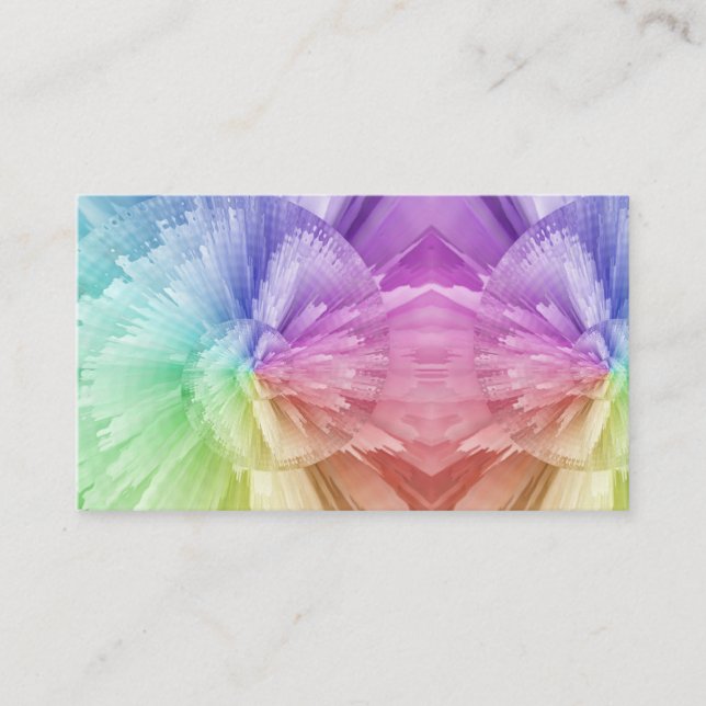 Rainbow Tie Dye Feathers Colourful Business Card (Front)