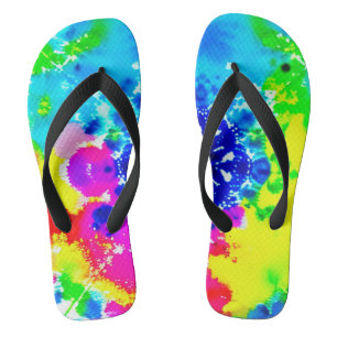 Rainbow Tie Dye Flip Flops