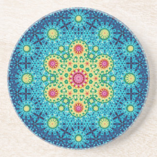 Rainbow Tie-dye Geometric Mandala 2 Pattern Coaster