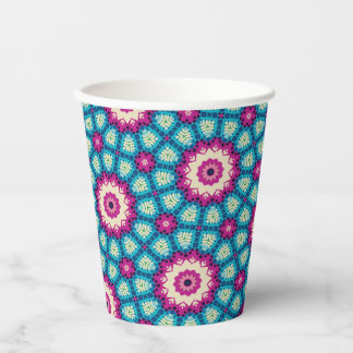 Rainbow Tie-dye Geometric Mandala 5 Pattern Paper Cups