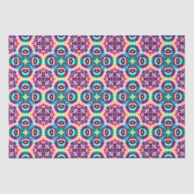 Rainbow Tie-Dye Geometric Pattern 7  Tissue Paper (Front)