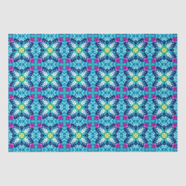 Rainbow Tie-Dye Geometric Pattern 8  Tissue Paper (Front)