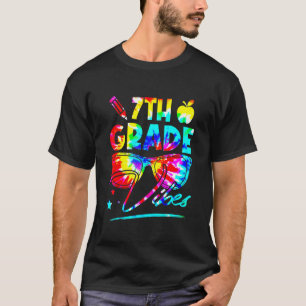 Rainbow Tie Dye Glasses 7th Grade Vibes Back To Sc T-Shirt