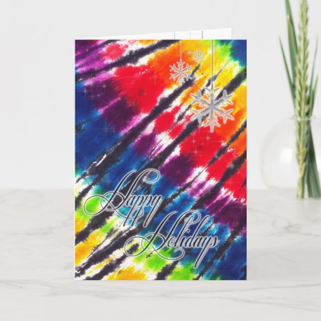 Rainbow Tie-Dye Holiday Card (Front)