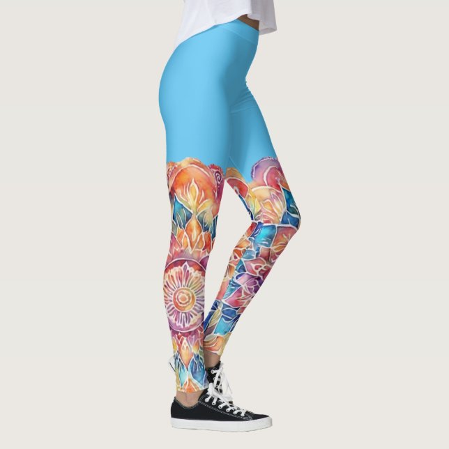 Rainbow Tie-Dye Mandala Leggings (Right)