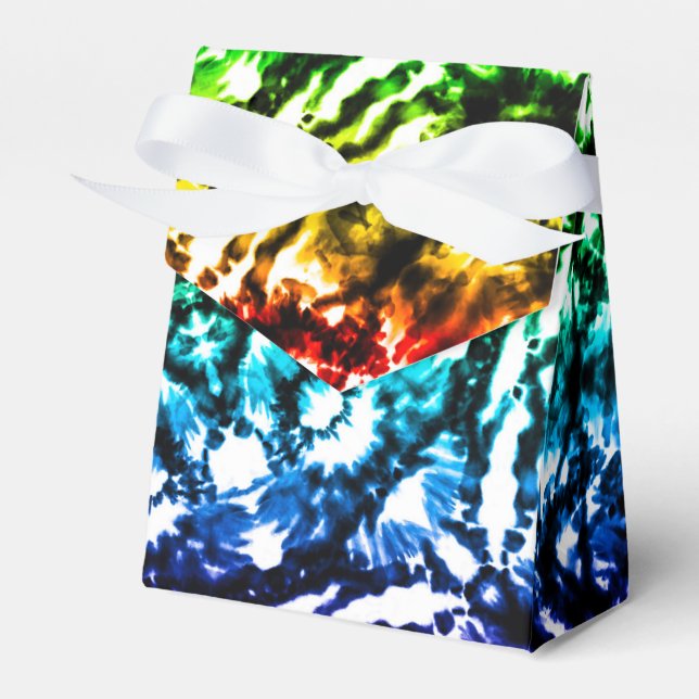 Rainbow Tie Dye Mandala Star Birthday Party Favour Box (Front Side)