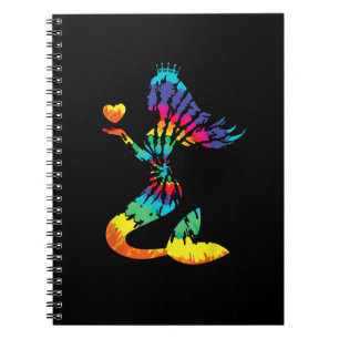 Rainbow Tie-Dye Mermaid Shirt in 60s 70s Retro Hip Notebook