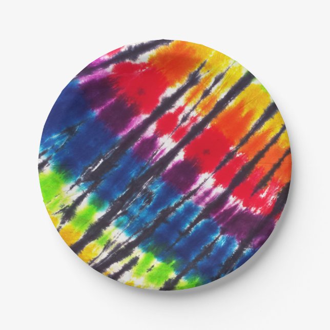 Rainbow Tie-Dye Paper Plate (Front)