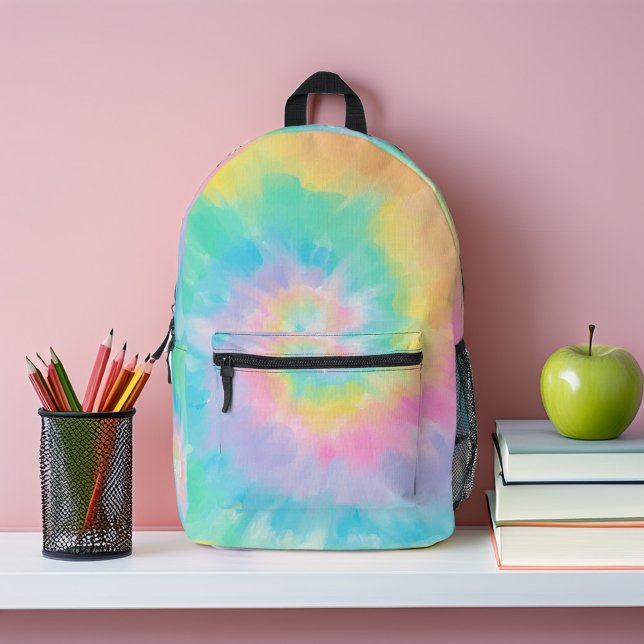 Rainbow Tie Dye Pattern Personalised Printed Backpack (Creator Uploaded)