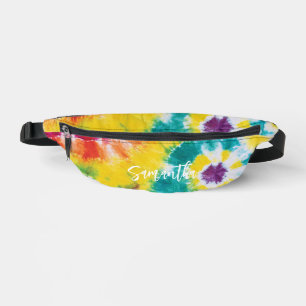 Rainbow Tie Dye Personalised Colourful Bum Bags
