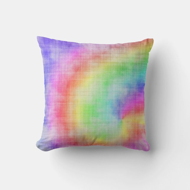 Rainbow Tie Dye Pillow (Front)