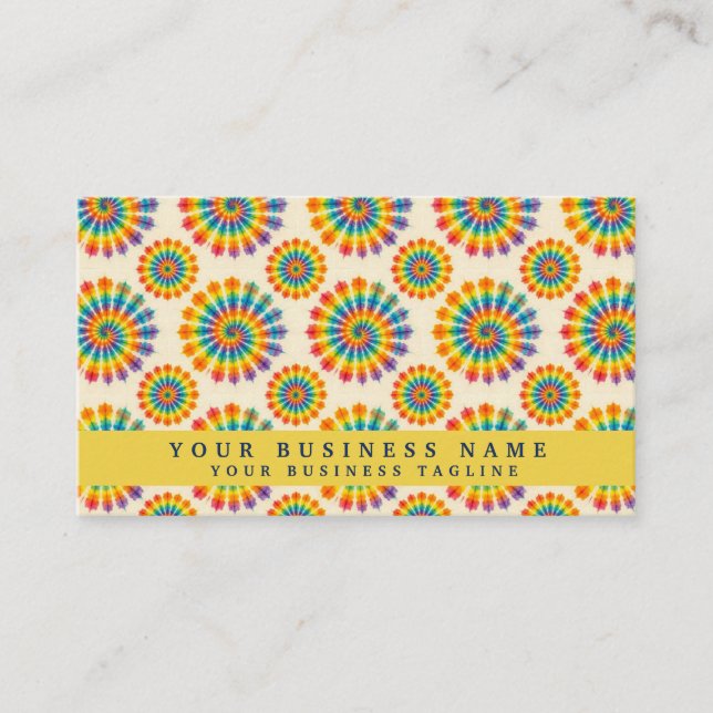 Rainbow Tie Dye Psychedelic Business Cards (Front)