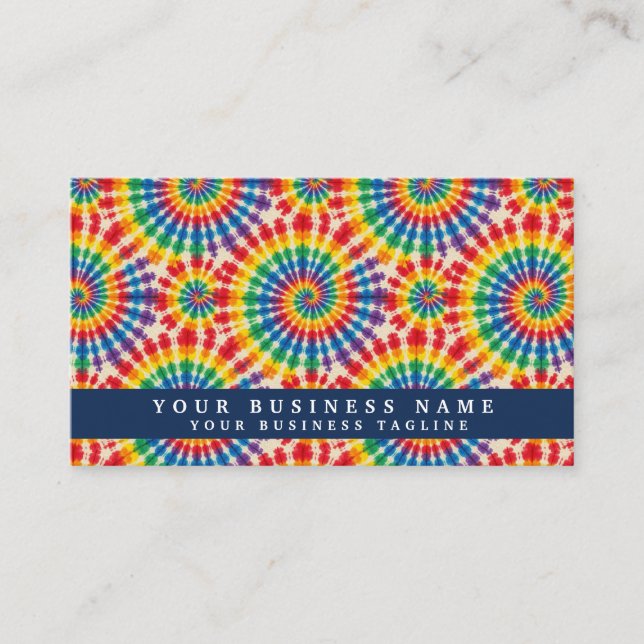 Rainbow Tie Dye Psychedelic Business Cards (Front)