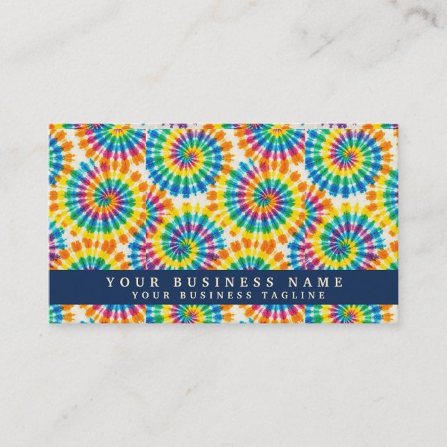 Rainbow Tie Dye Psychedelic Business Cards (Front)