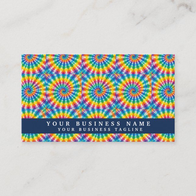 Rainbow Tie Dye Psychedelic Business Cards (Front)