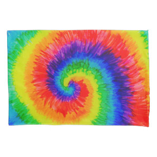 Rainbow Tie-Dye Swirl Pillowcase