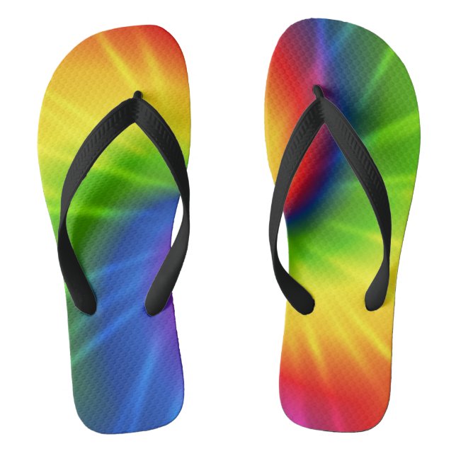 Rainbow Tie-Dye Thongs (Footbed)