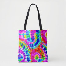 Rainbow tie dye tote bag