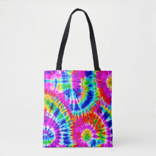 Rainbow tie dye tote bag