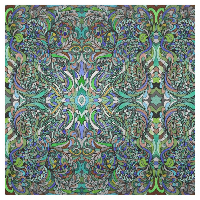 Rainbow TieDye Funky Hippie Tapestry Fabric (Swatch)