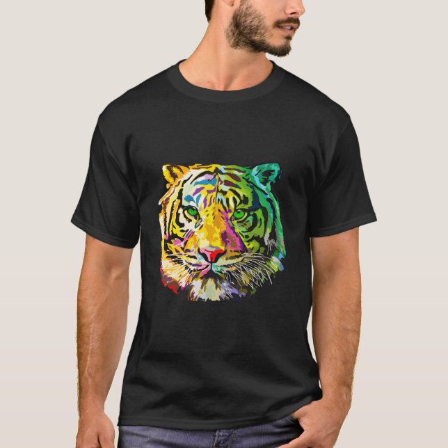 Rainbow Tiger Animal T-Shirt (Front)