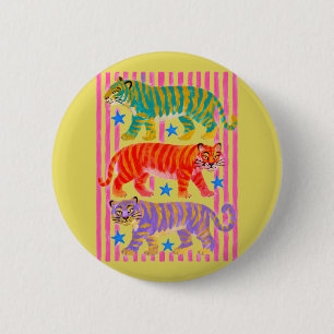 rainbow tiger dreams 6 cm round badge