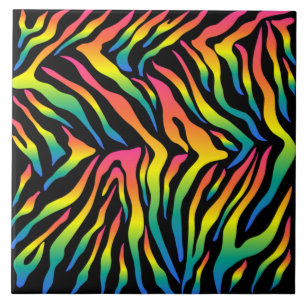 Rainbow tiger skin print design ceramic tile