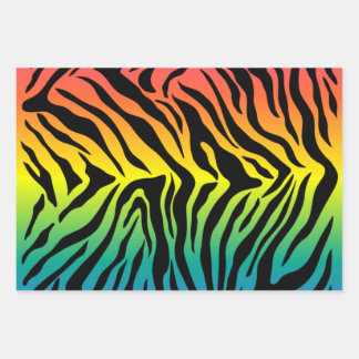Rainbow tiger skin print design  wrapping paper sheet
