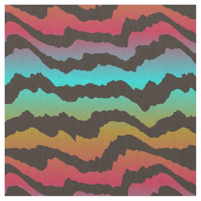 rainbow tiger stripes fabric (Close Up)