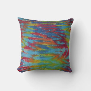 Rainbow Tiger Stripes Tie Dye Pillow