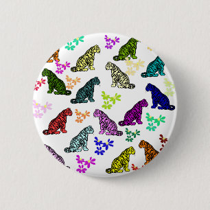 Rainbow Tigers 6 Cm Round Badge