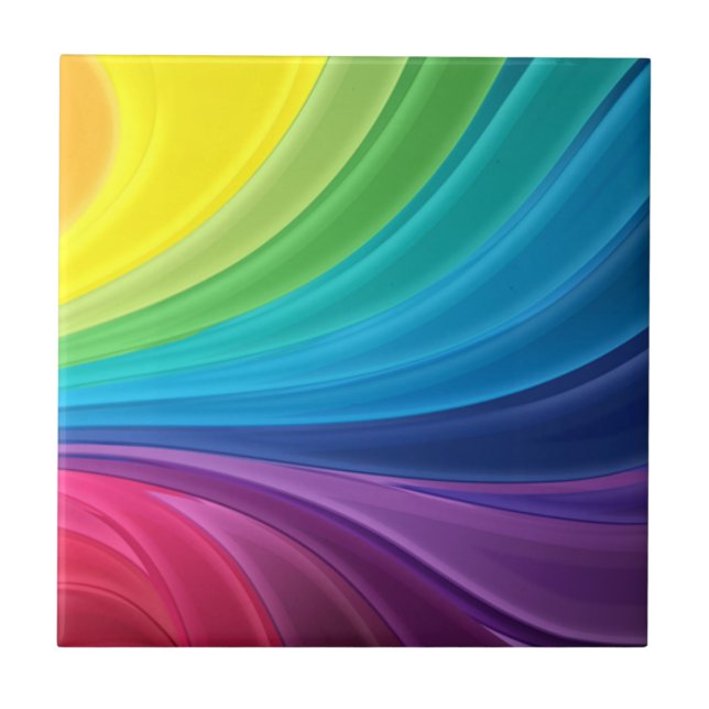 Rainbow Tile | Modern Abstract Rainbow  (Front)