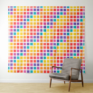 Rainbow tiles lines figure  tapestry