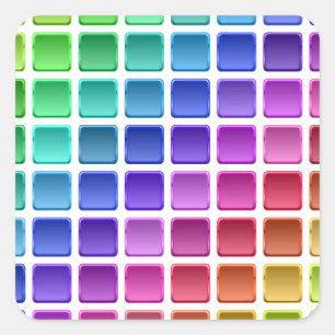 Rainbow Tiles Square Sticker