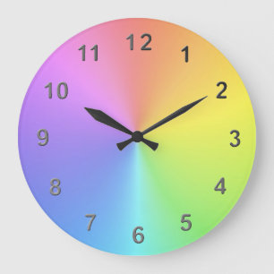 Rainbow Time Large Clock