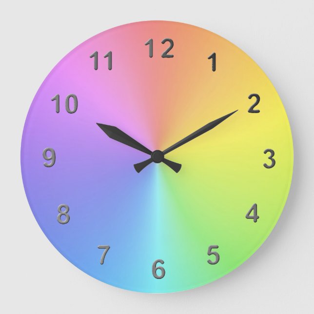 Rainbow Time Large Clock (Front)
