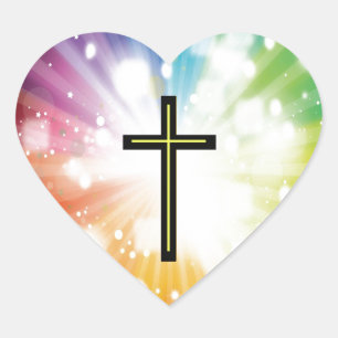 Rainbow to infinity. heart sticker