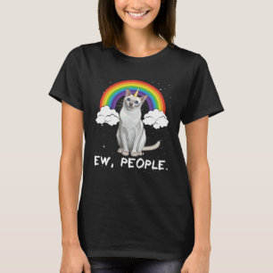 Rainbow Tonkinese Ew People Unicorn Cat T-Shirt